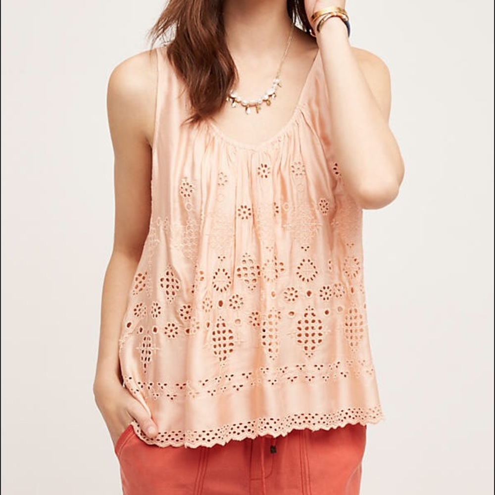 NWT Anthro Vanessa Virginia Sadie Swing Tank Pink Size 12